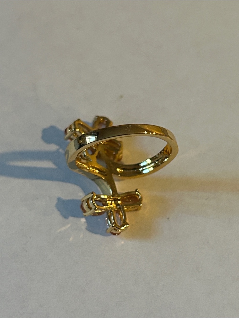 Gold-Tone Crystal Floral Ring - Women's Jewelry - Picture 5 of 5
